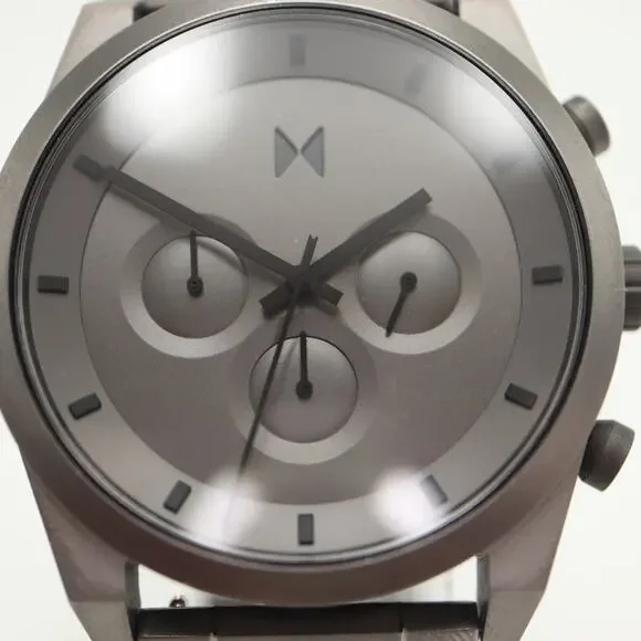 MVMT Element Chrono Mens Gunmetal 44mm Watch Steel Chronograph w New Battery